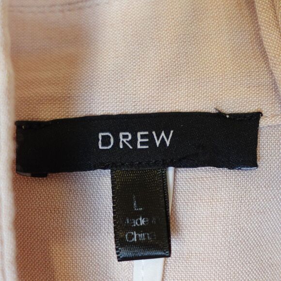 Drew Blazer Jacket Women Large Pink Mauve Linen Blend Pockets Career Retail $288 - Picture 3 of 15